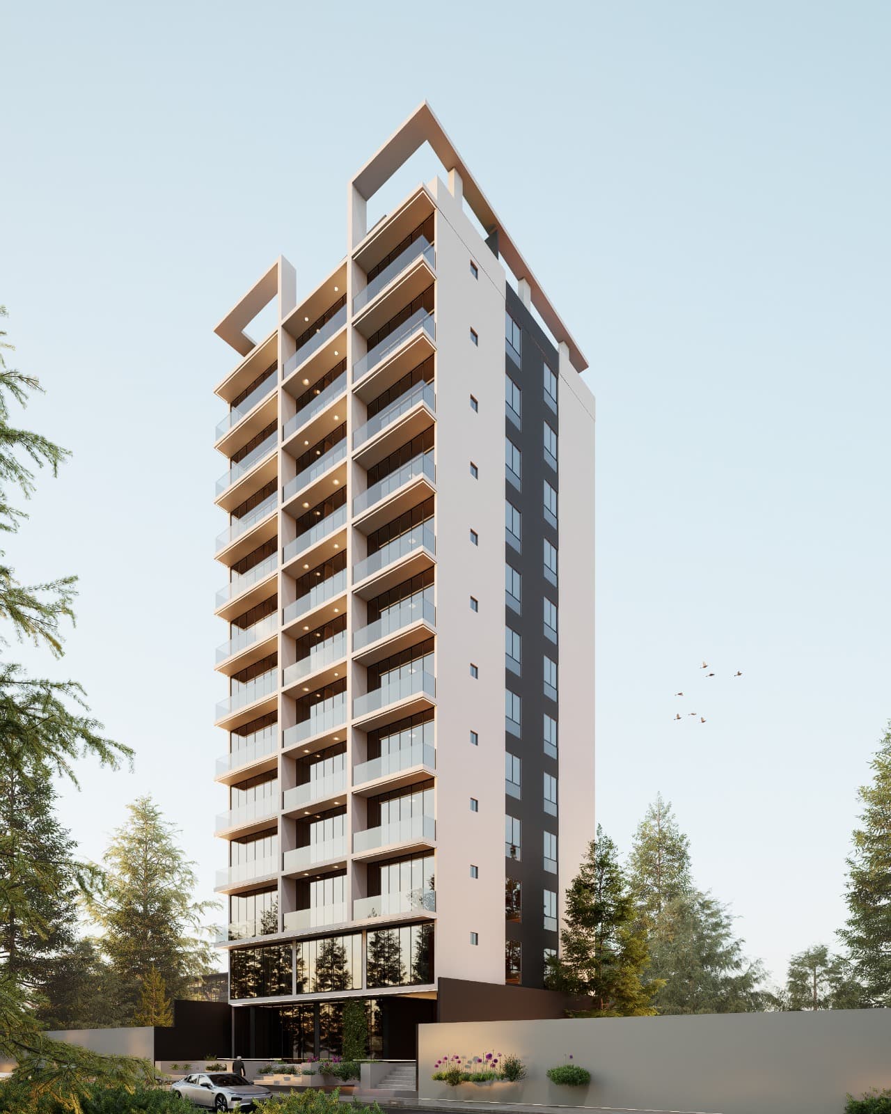 Rendered side view of Torre Ciana in Cochabamba