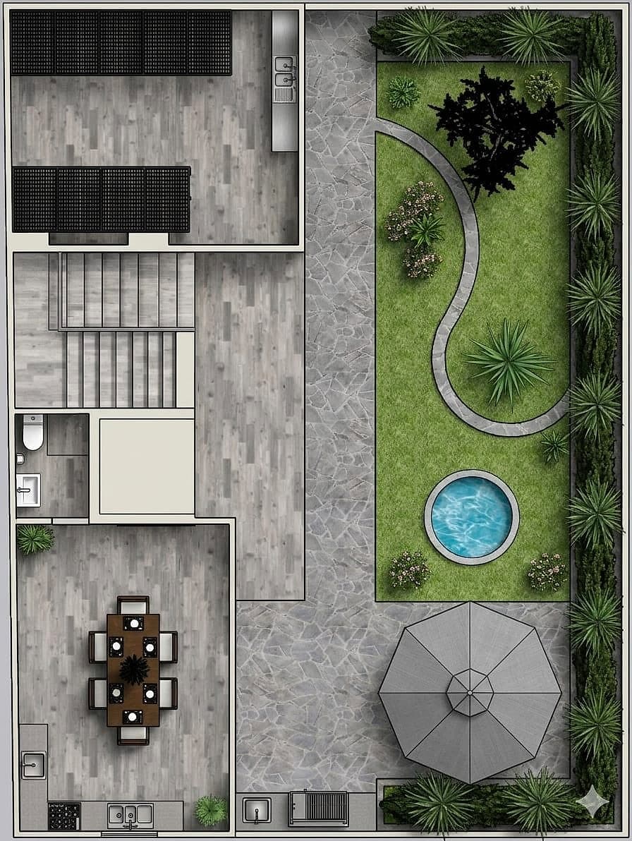 Plano renderizado de áreas sociales de Torre Jericó