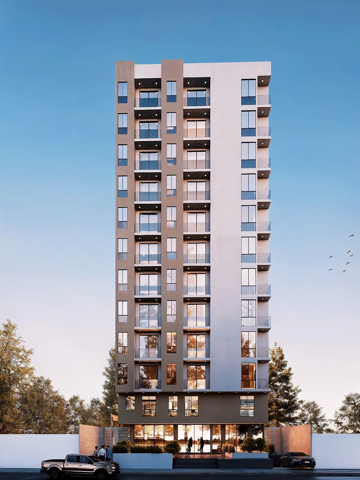 Fachada renderizada de Torre Jericó en Sarcobamba, Cochabamba