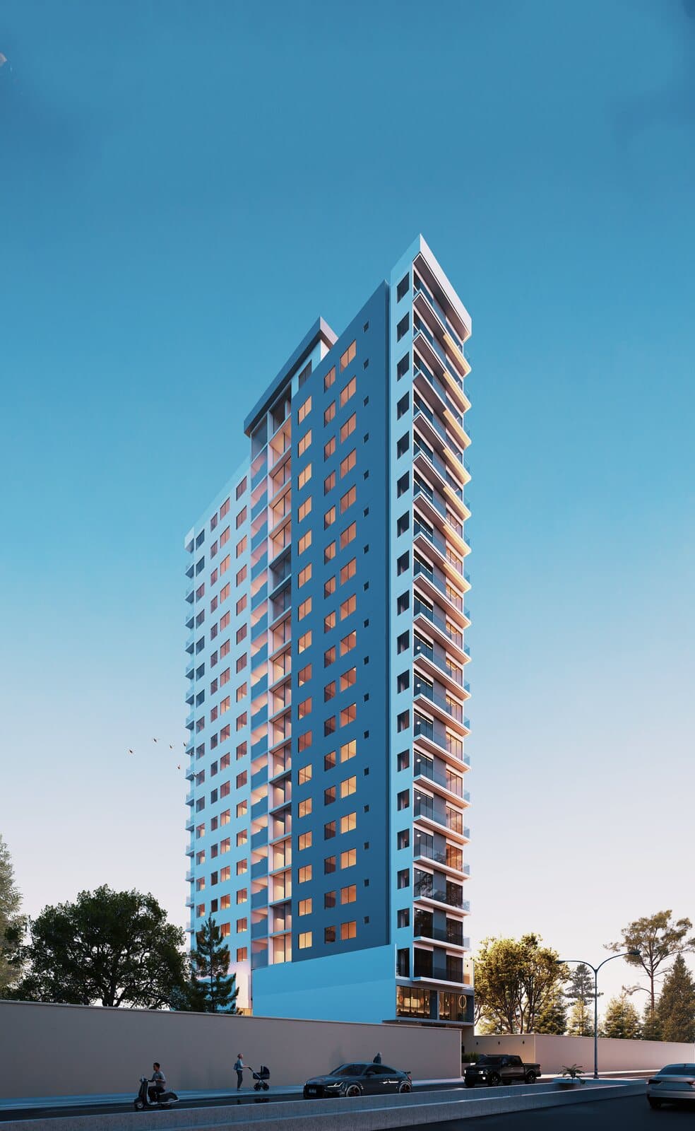 Render exterior de Torre Lexaria en Cochabamba