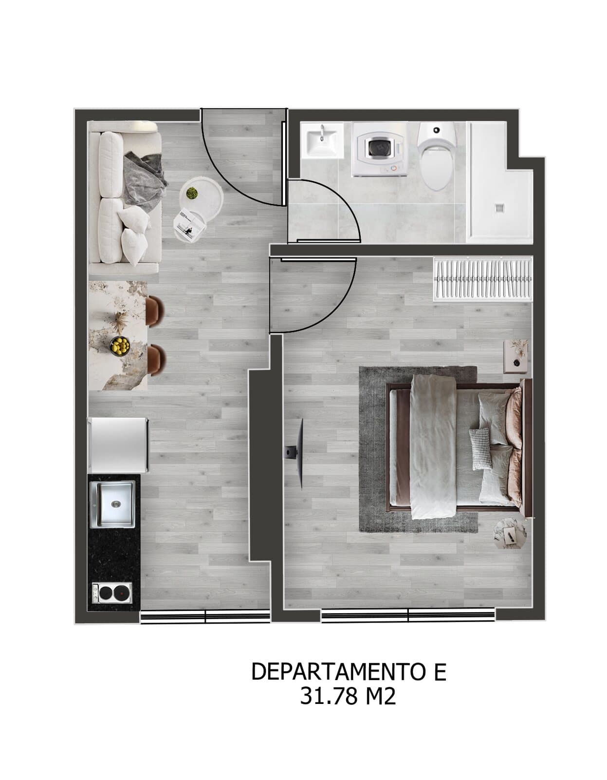 Plano estándar del Garzonier E de Torre Lexaria